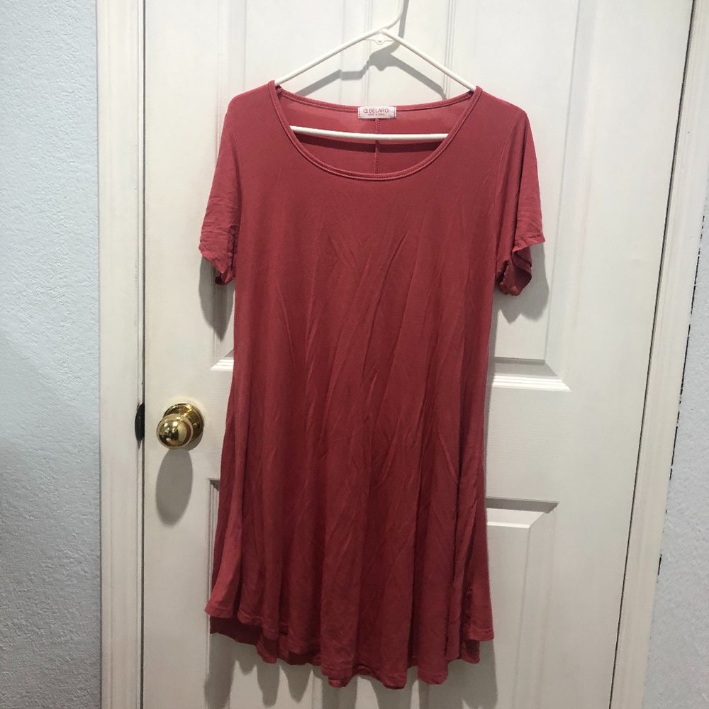 Coral T-Shirt Dress
